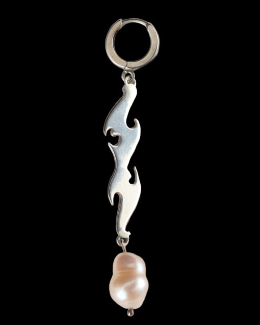 Pearl Flame Single Earring